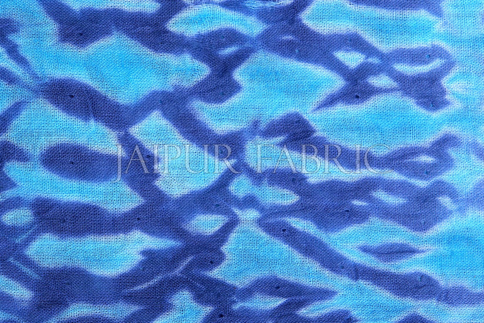 Blue Handmade Bandhej Work Cotton Scarf