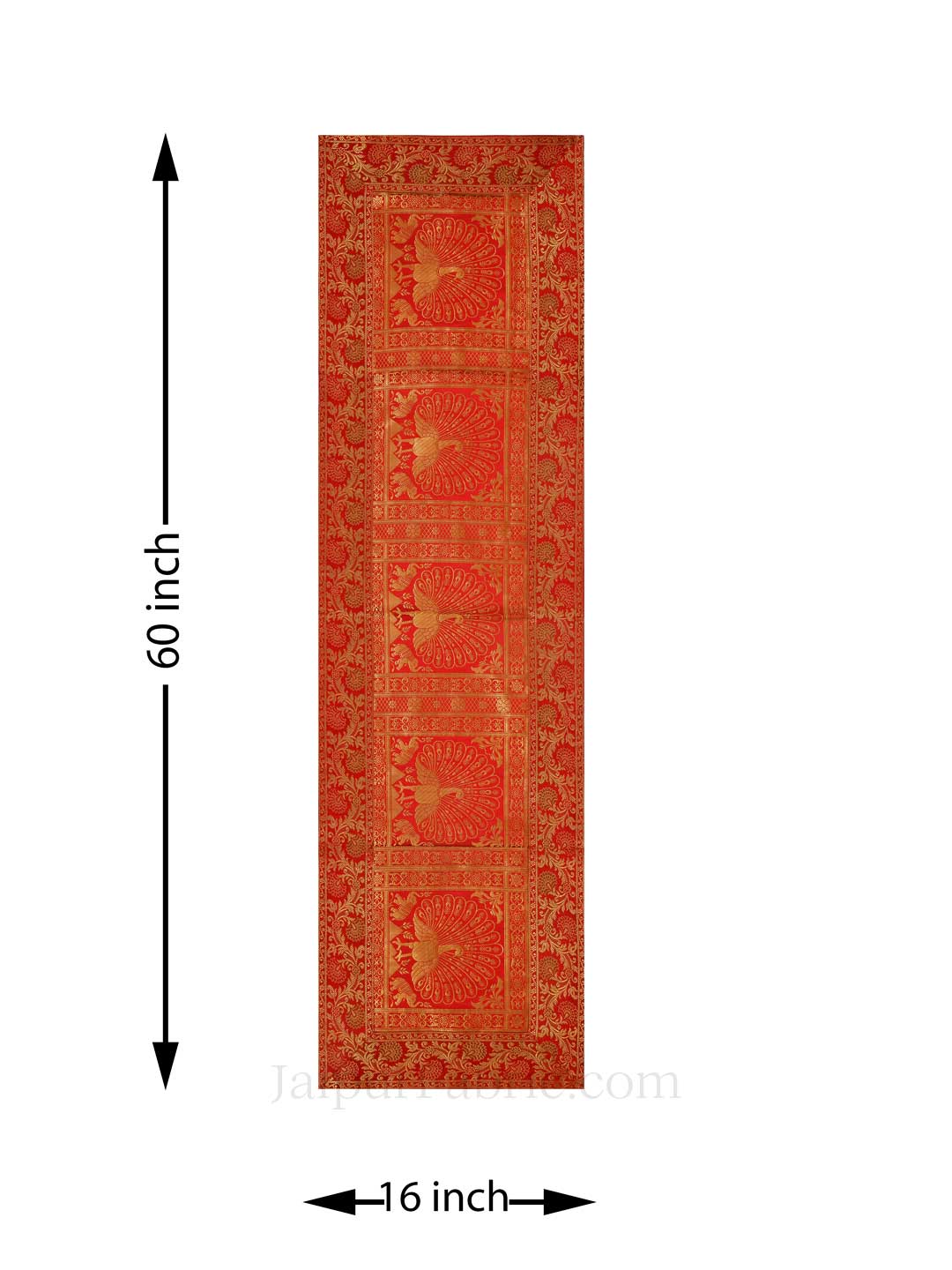 Royal Peacock Red Silk Table Runner