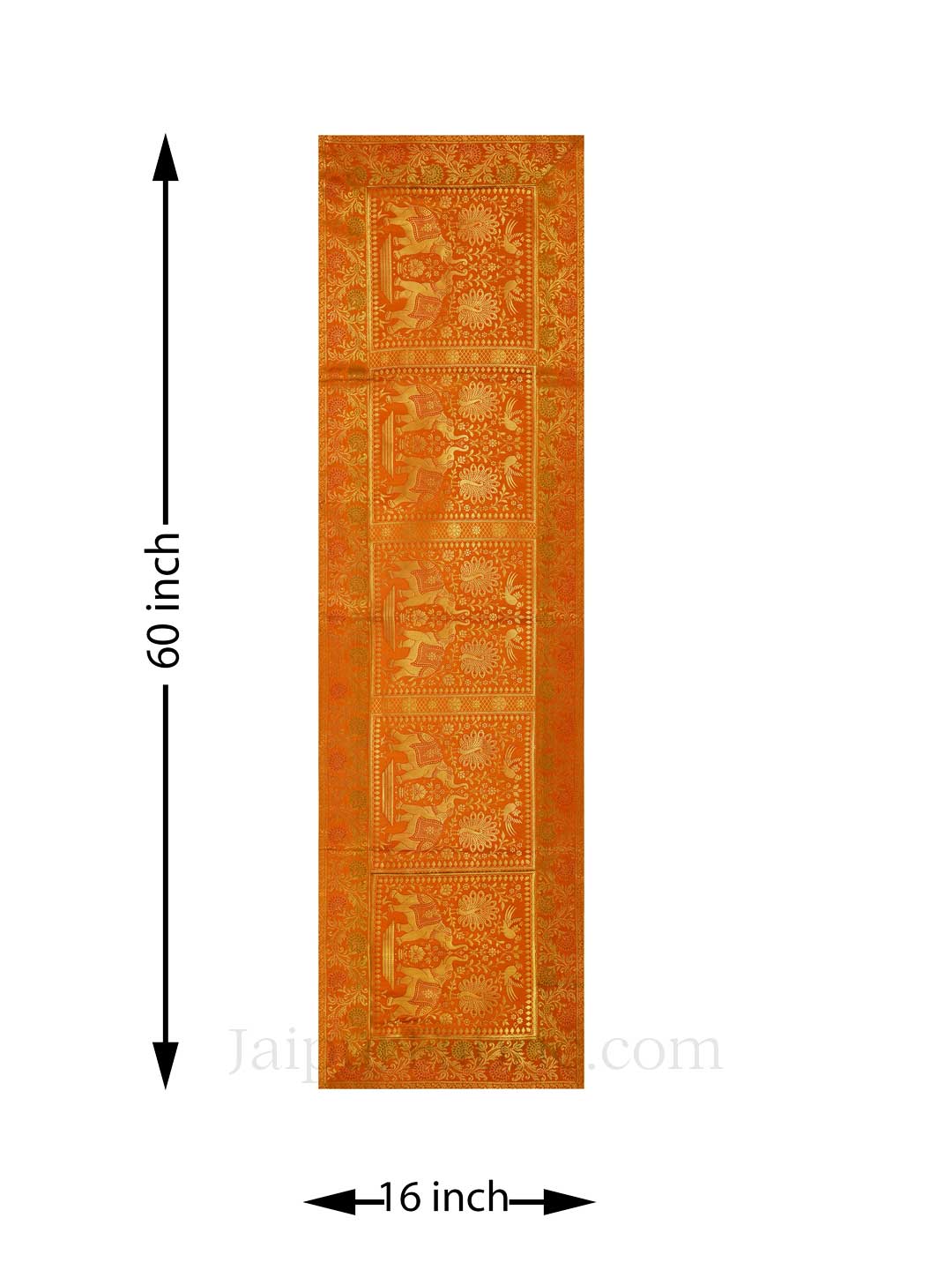 Royal Elephants Yellow Silk Table Runner