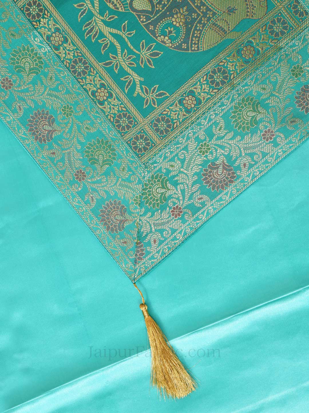 Imperial Elephant Green Silk Table Runner