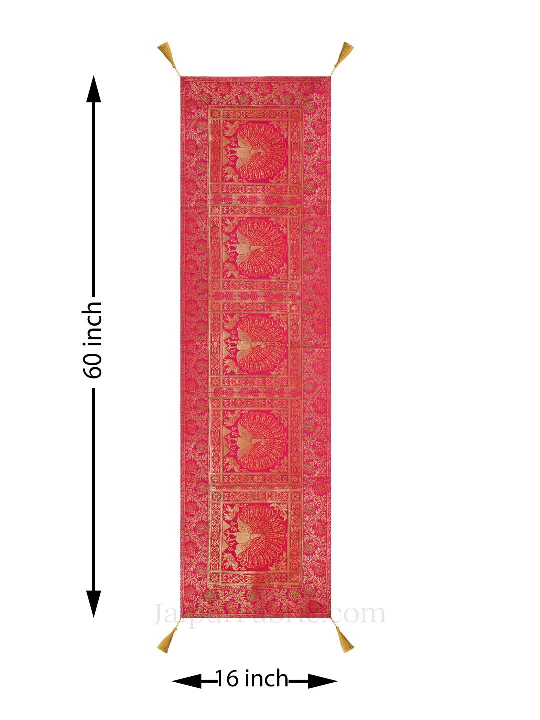 Imperial Peacock Pink Silk Table Runner