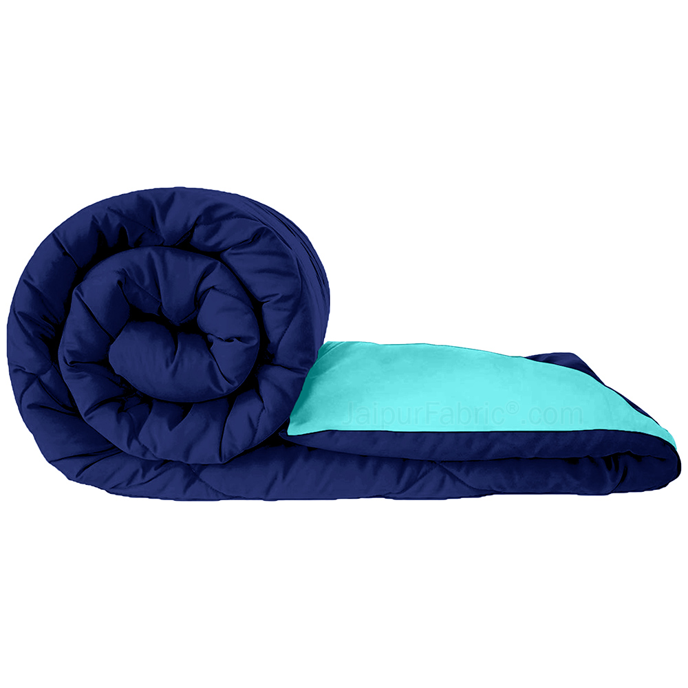 Navy Blue- Aqua Green Double Bed Comforter