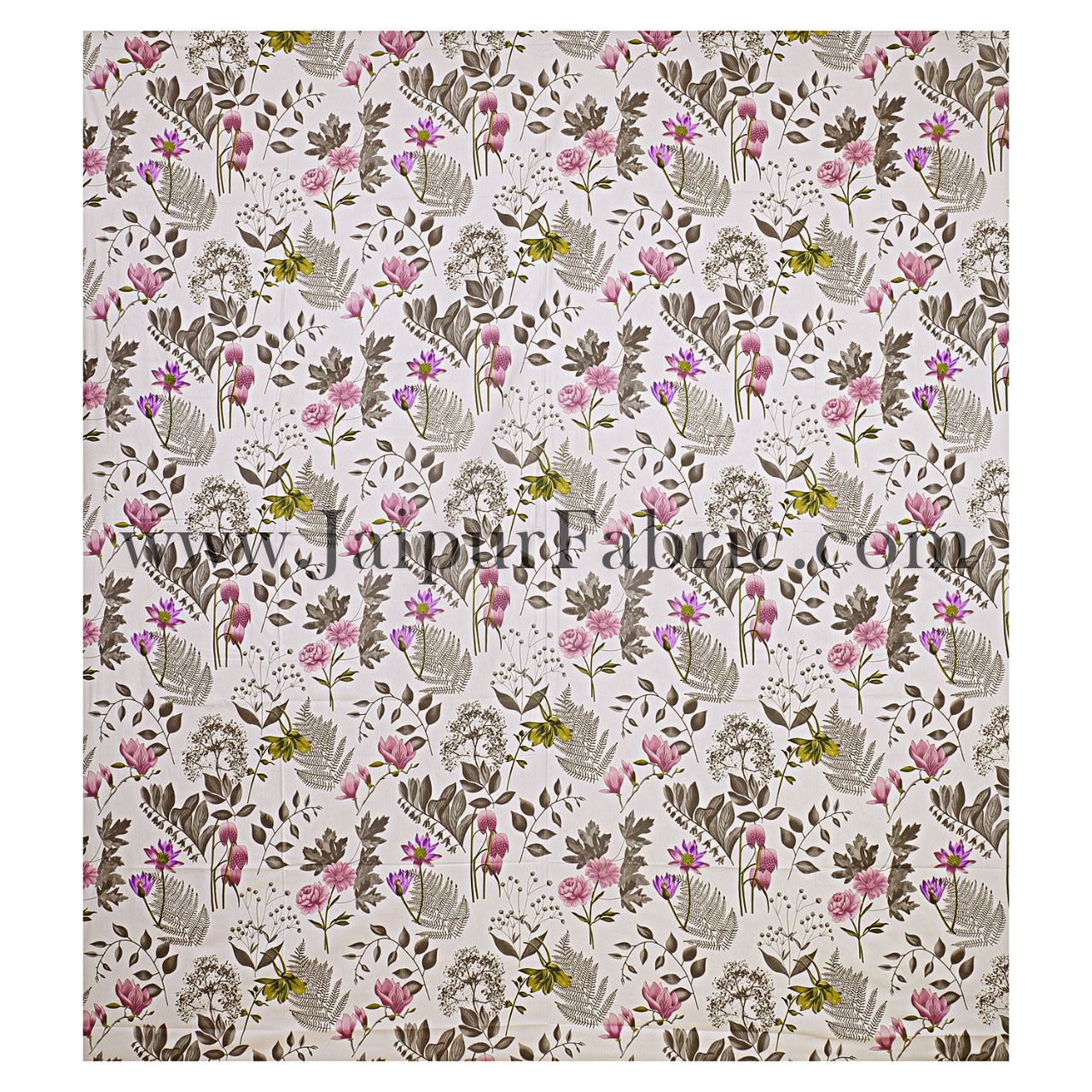 Twill Cotton Bedsheet Seamless White Floral Print