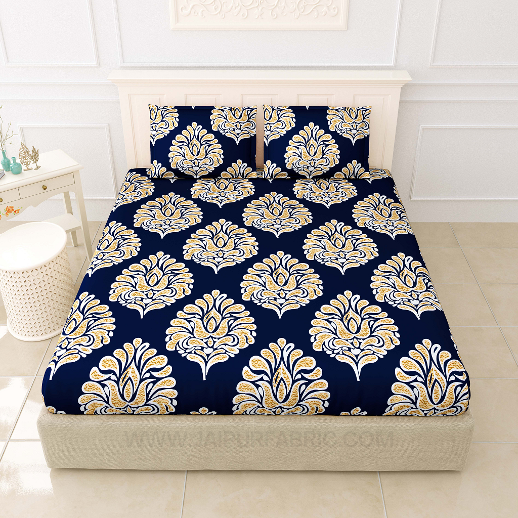 Navy Blue Royal King Size Bedsheet